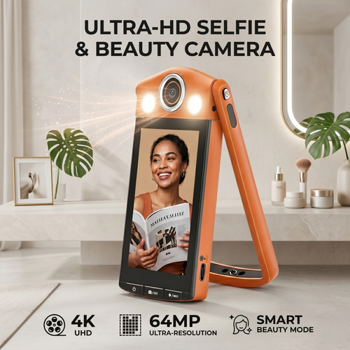 64MP Ultra-HD Foldable Vlogging Selfie Camera with 4K Stabilization &amp
