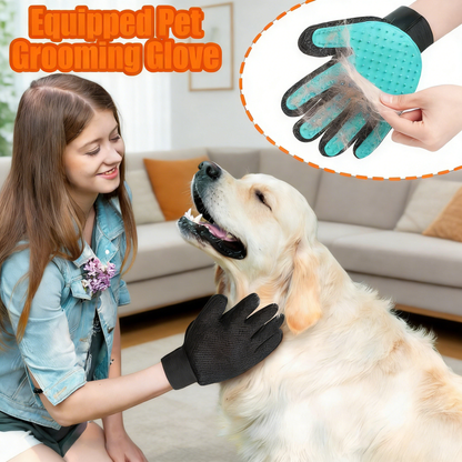 Multi-Functional Garden Hose Nozzle with Soap Dispenser & Pet Grooming Glove – 8 Spray Patterns for Washing, Watering & Pet Care