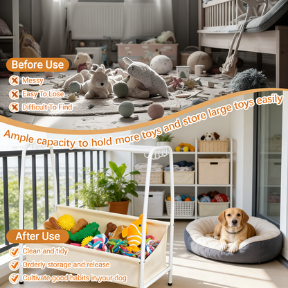 3-in-1 Multifunctional Dog Toy Storage Basket Organizer