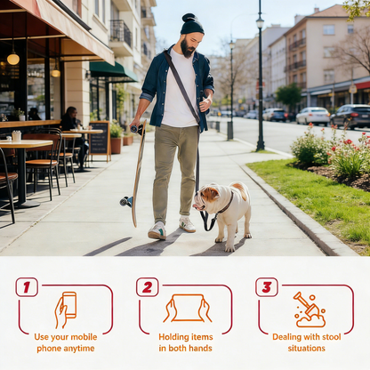 Hands-Free Adjustable Dog Leash – Crossbody Waist Leash for Walking, Hiking & Running