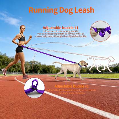 Hands-Free Adjustable Reflective Dog Leash for Large Dogs Over 30 Pounds