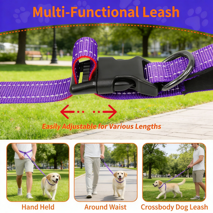 Hands-Free Adjustable Reflective Dog Leash for Large Dogs Over 30 Pounds