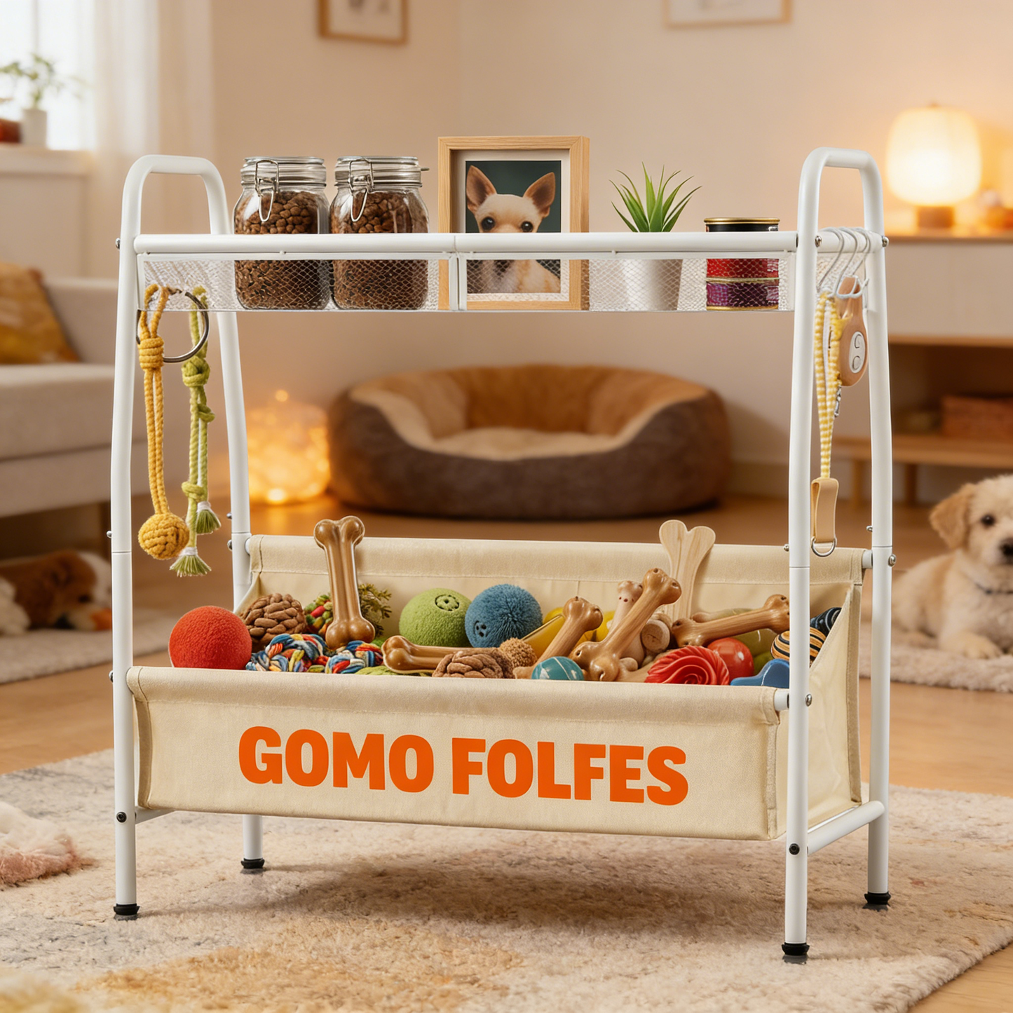 3-in-1 Multifunctional Dog Toy Storage Basket Organizer